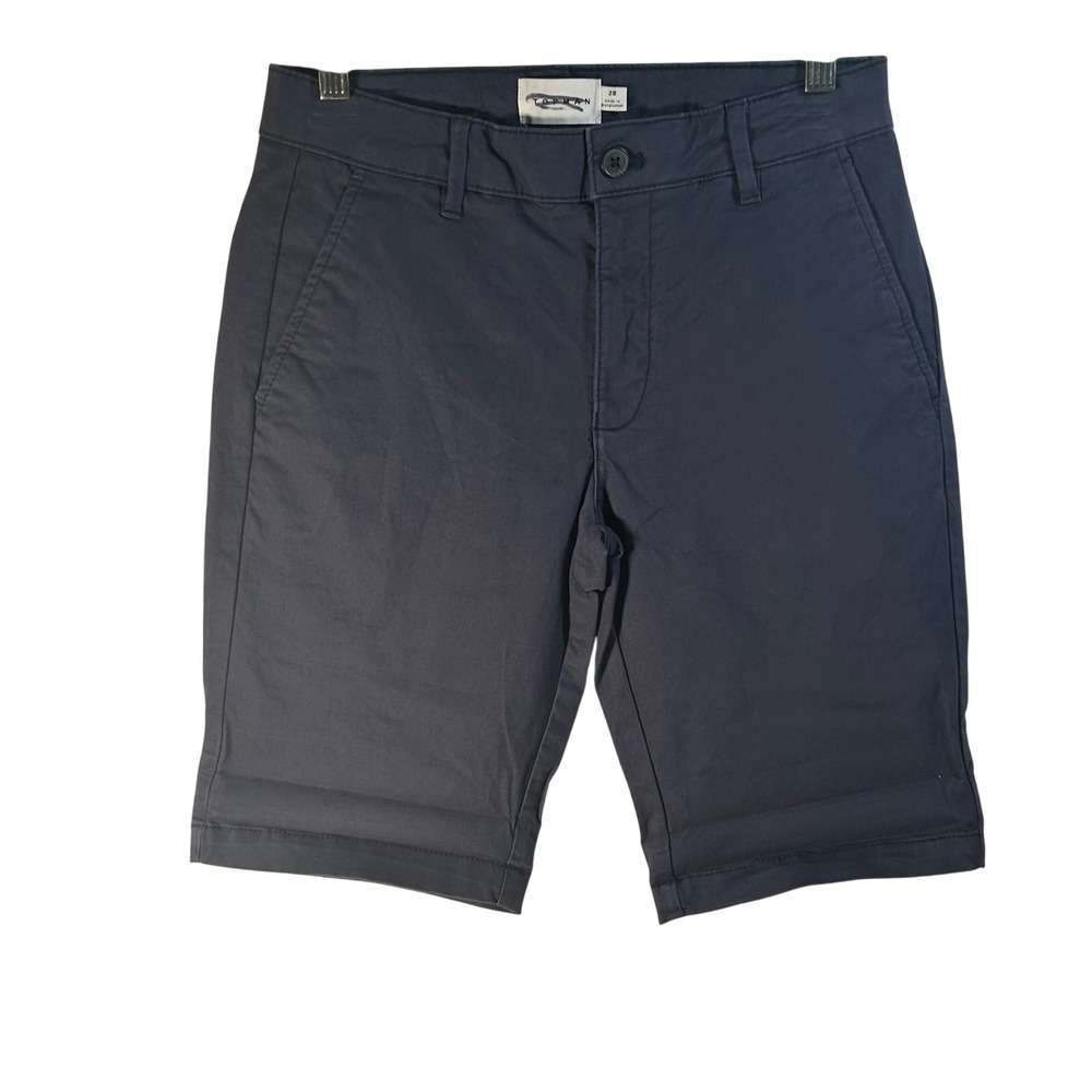Topman Mens Navy Blue Chino Shorts Size 28 Slim Fit Cotton Twill Casual Summer